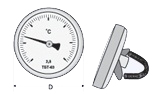 Термометр биметаллический накладной трубный ТБН, БТ-30, ТБТ